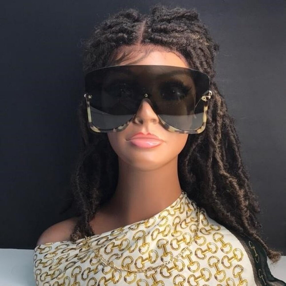 Authentic Gucci GG0540S 002 Havana Grey Shield Sunglasses – New 🔥 - Picture 5 of 11
